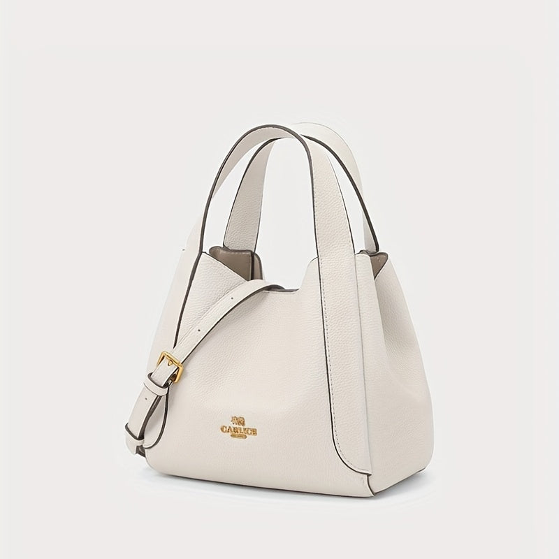 Top Handle Satchel Crossbody Bucket Bag PU Leather Textured Bag Purse