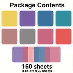 160 Sheets 8 Colors Waterproof Transparent Sticky Notes