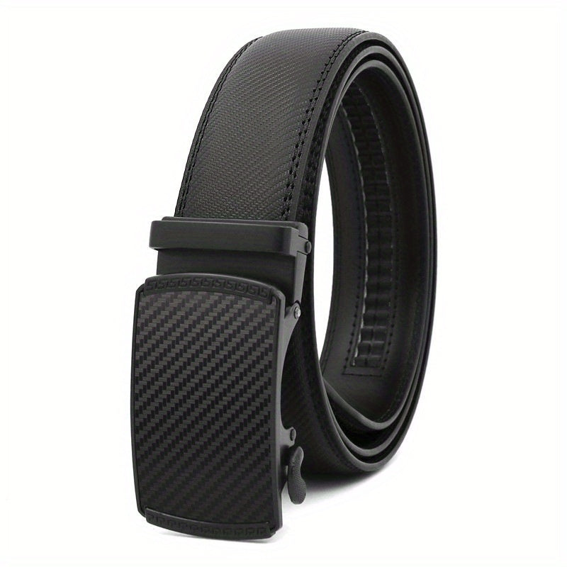 Men's Carbon Fiber Pattern Automatic Leather Belt