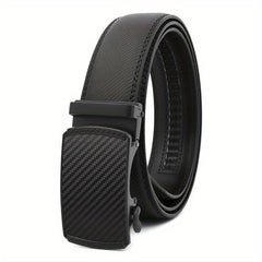 Men's Carbon Fiber Pattern Automatic Leather Belt