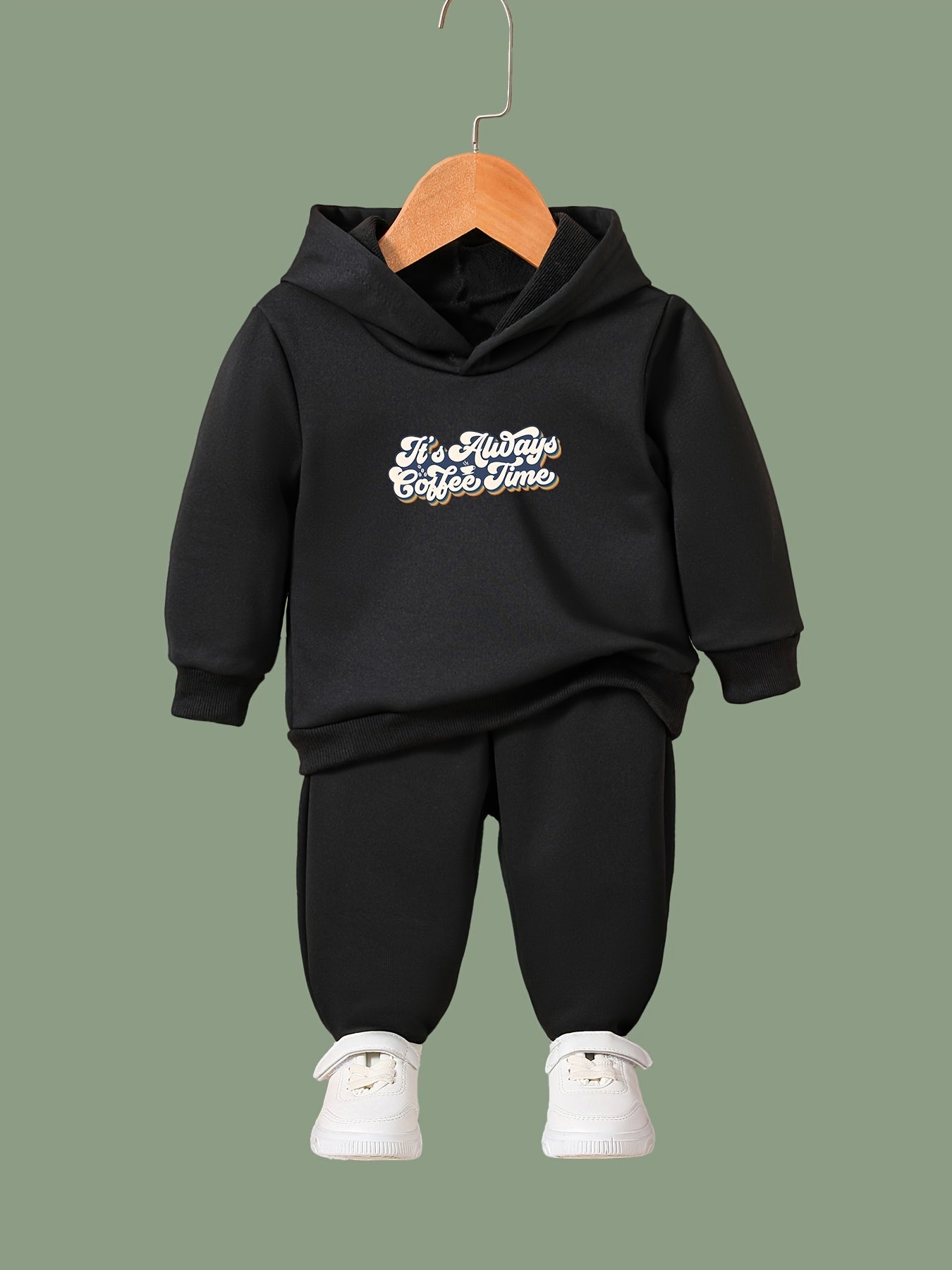 Coffee Time Pattern Long Sleeve Hooded Sweatshirt Girls Comfy Hoodies