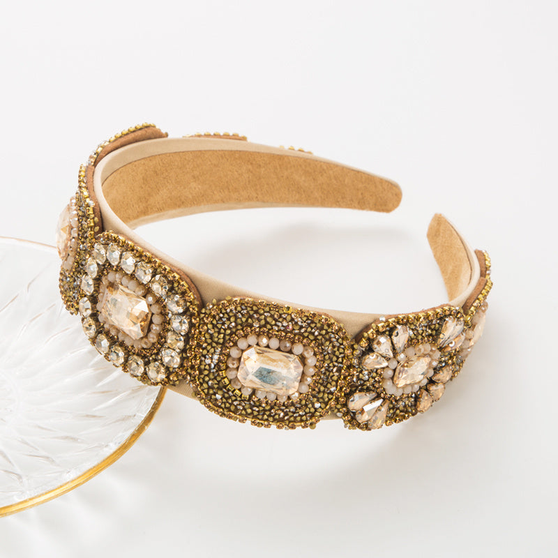 Colorful Crystal Flower Headband Baroque Rhinestone Hair Band