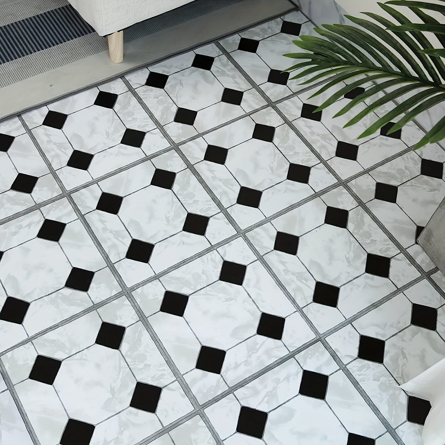 Peel And Stick Flooring Sticker 1-2mm Waterproof Bathroom Kitchen