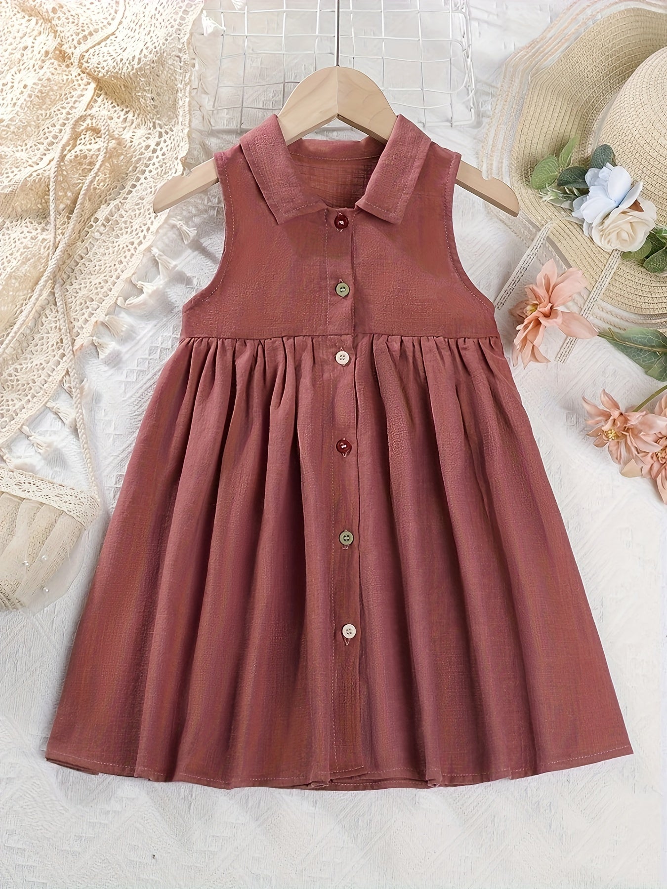 Girls Sleeveless Peplum Dress Party Vacation Outfit