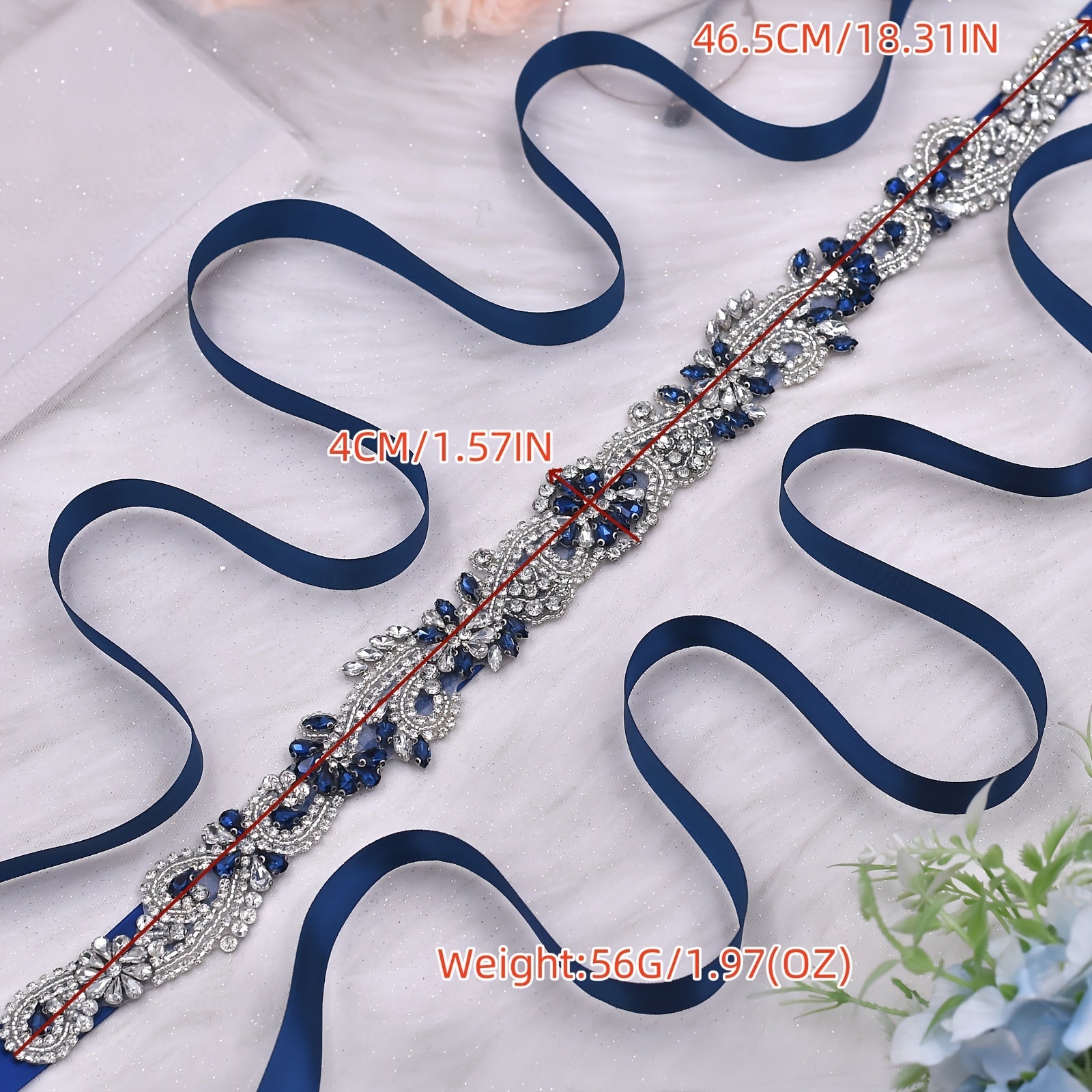 Adjustable Rhinestone Bridal Sash Vintage Style Body Chain - Wedding Accessory