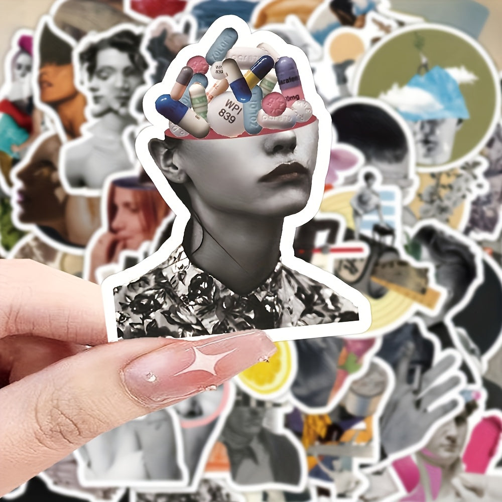 60pcs Abstract People Stickers Graffiti Decals DIY Stationery and Plastic