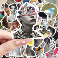 60pcs Abstract People Stickers Graffiti Decals DIY Stationery and Plastic