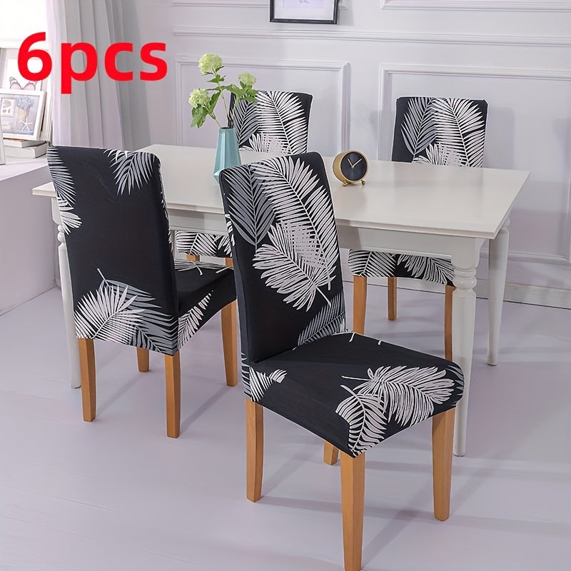 Printed Stretch Chair Cover Washable Set for Dining Room Sofa
