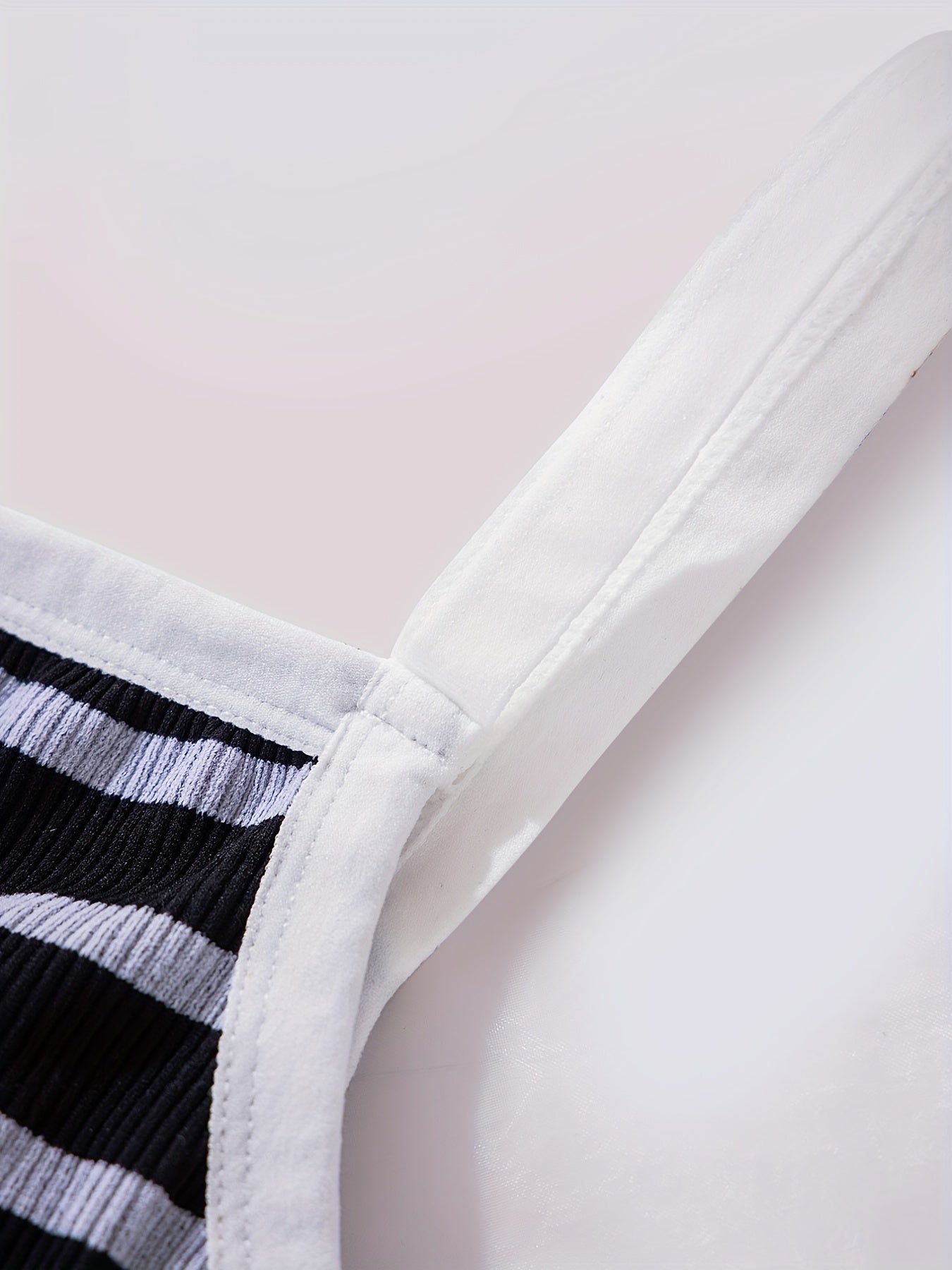 Colorblock Striped Cami Top Ribbed Knit Slim Fit Top