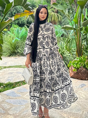  Casual Kaftan Dress Women's Plus Paisley Floral Print Maxi Dress