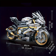 Platinum Motorcycle Building Blocks Model Easy Assembly Perfect Gift