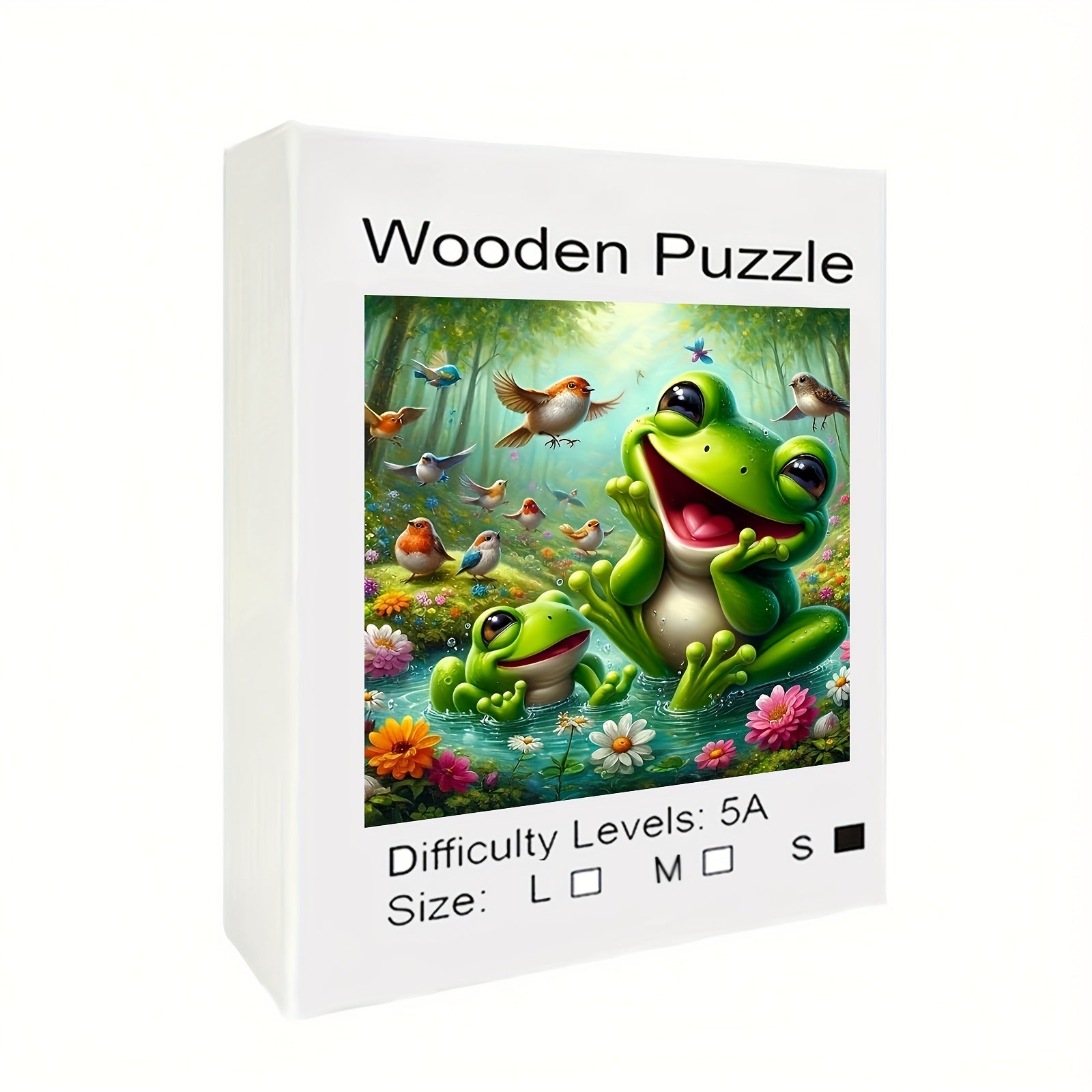 Big Eyed Frog Jigsaw Puzzle Challenging Irregular Wooden Puzzle