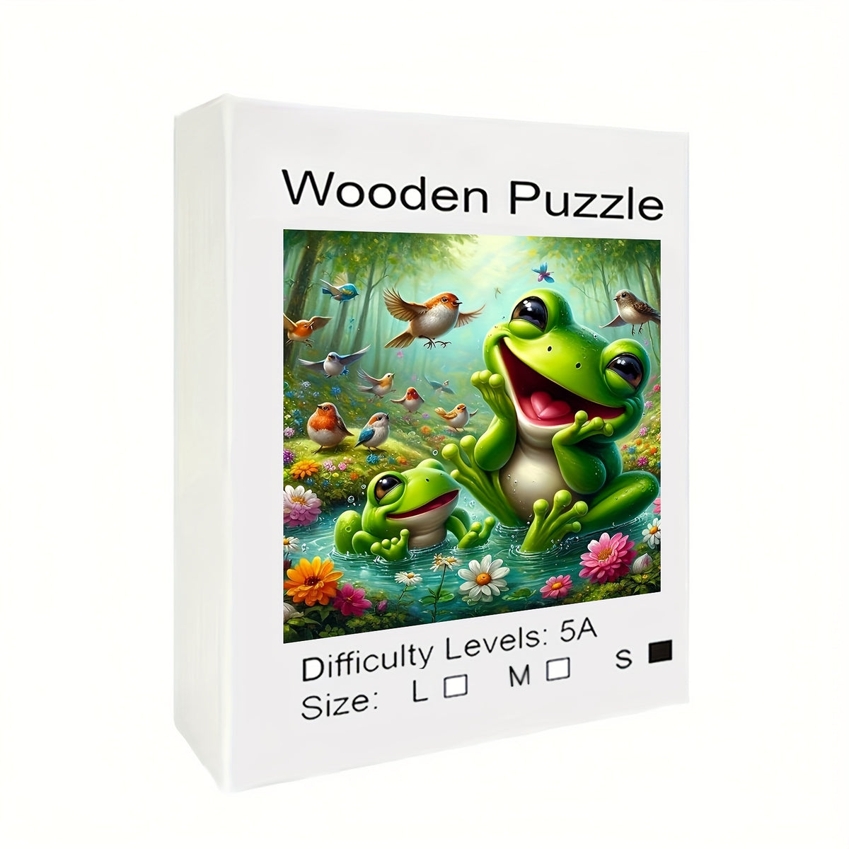 Big Eyed Frog Jigsaw Puzzle Challenging Irregular Wooden Puzzle