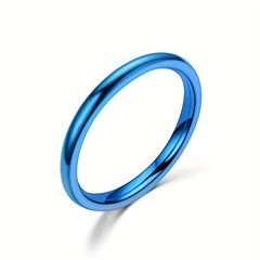 Men's 2mm Wide Stainless Steel Rings, Seven Colors, Stackable Rings
