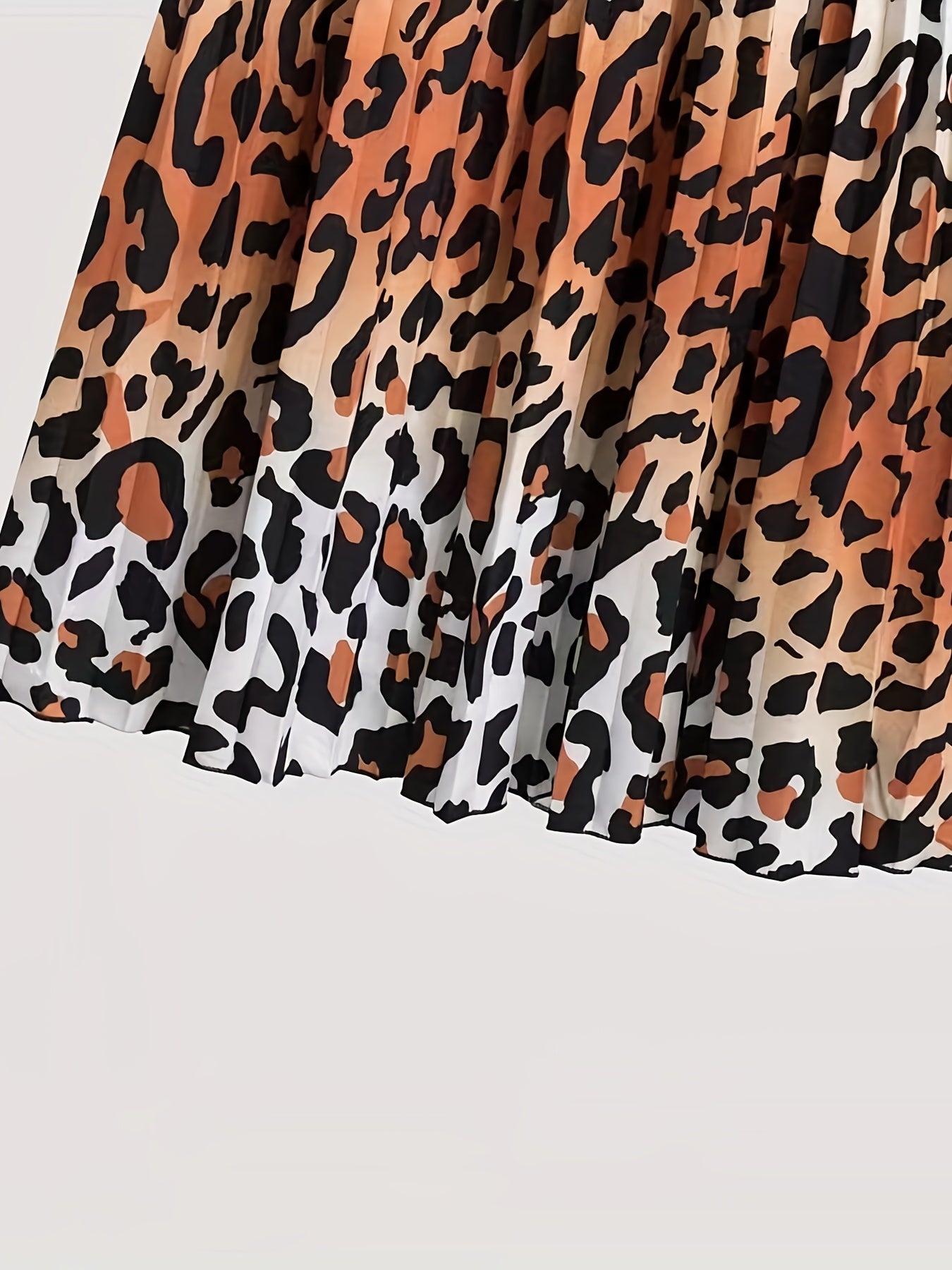  Leopard Print High Waisted A-line Skirt