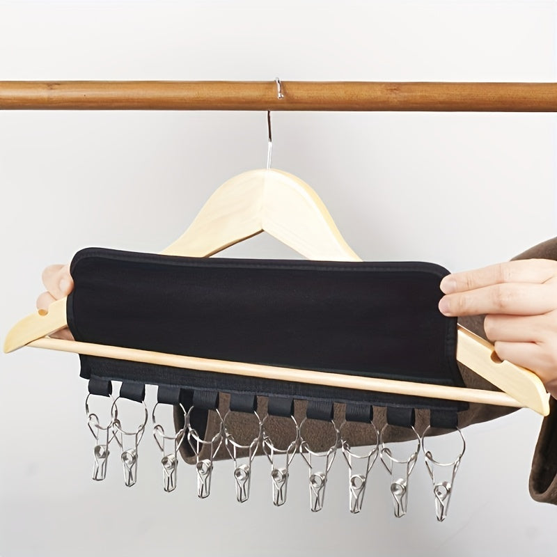 2PCS Foldable Hat Hanger Clip Closet Cap Organizer Stainless Steel Clip