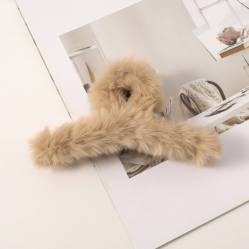Fluffy Plush Hair Claw Clips Strong Hold Hairpins Winter Hair Accessories