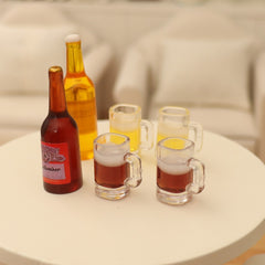 Dollhouse Food Play Beer Cup Wine Bottle Tray Model DIY