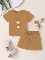 Toddler Kid Cartoon T-shirt & Shorts Set