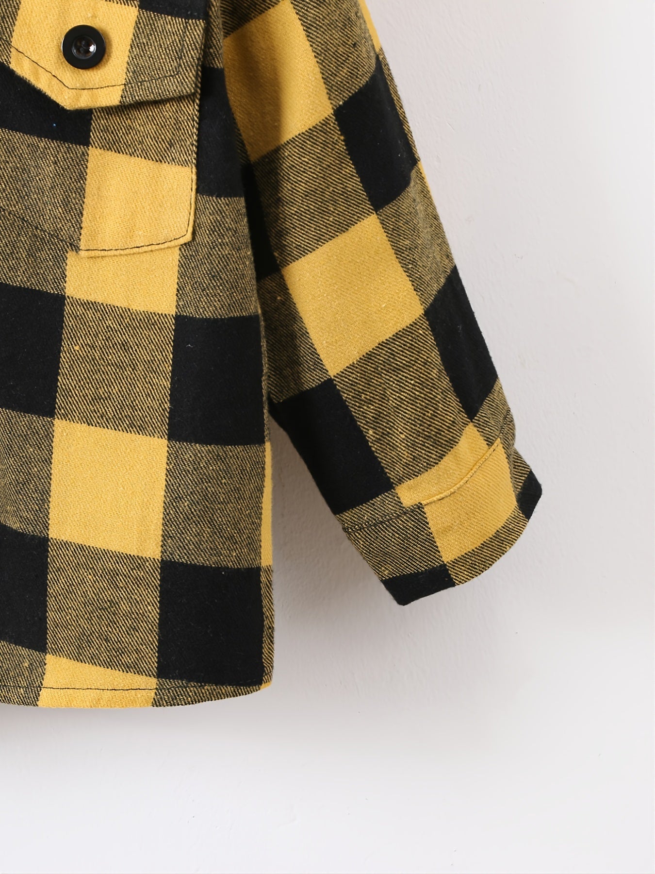 Boys Plaid Hooded Shirt Long Sleeve Button Down Jacket for Autumn