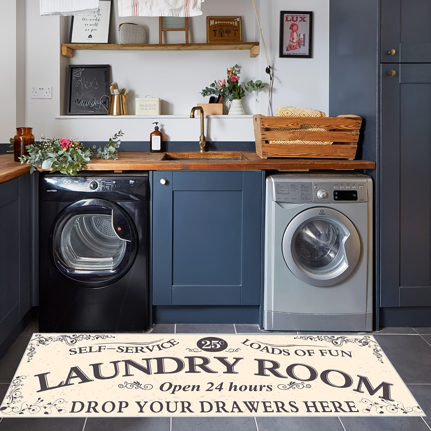 Non-slip Laundry Room Mat for Home Decor