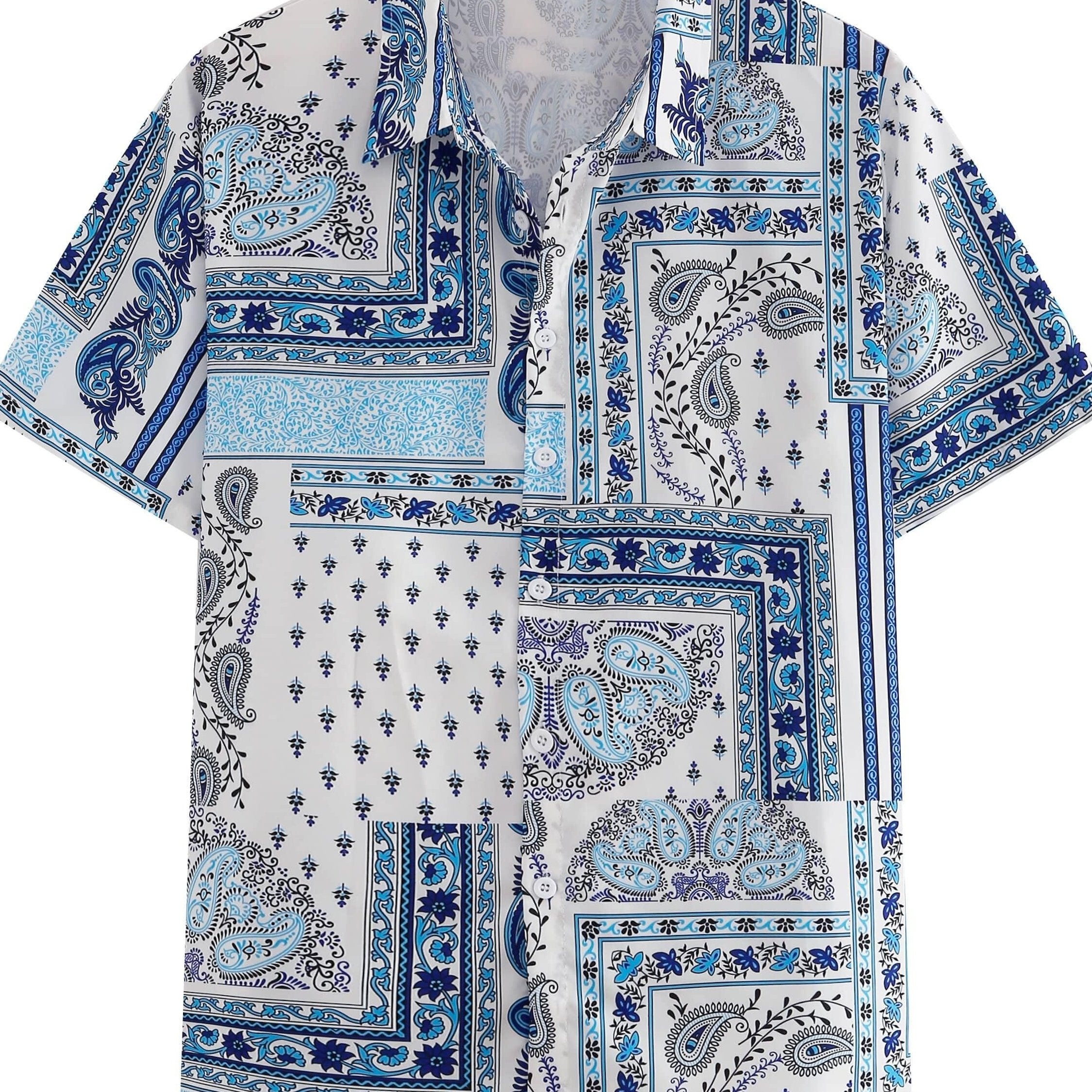 Hawaiian Style Print Men's Casual Short Sleeve Shirt for Summer Vacation