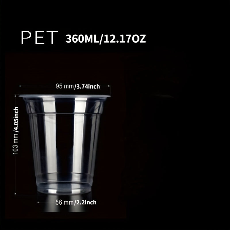 50pcs Disposable Water Cups 12oz 17oz 24oz Leak Proof Plastic Coffee Cups