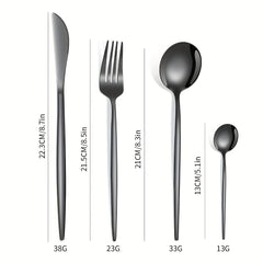 24pcs Portuguese Stainless Steel Tableware Set for Dining