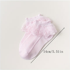Kids Lace Socks Girls Cotton Mesh Princess Short Socks