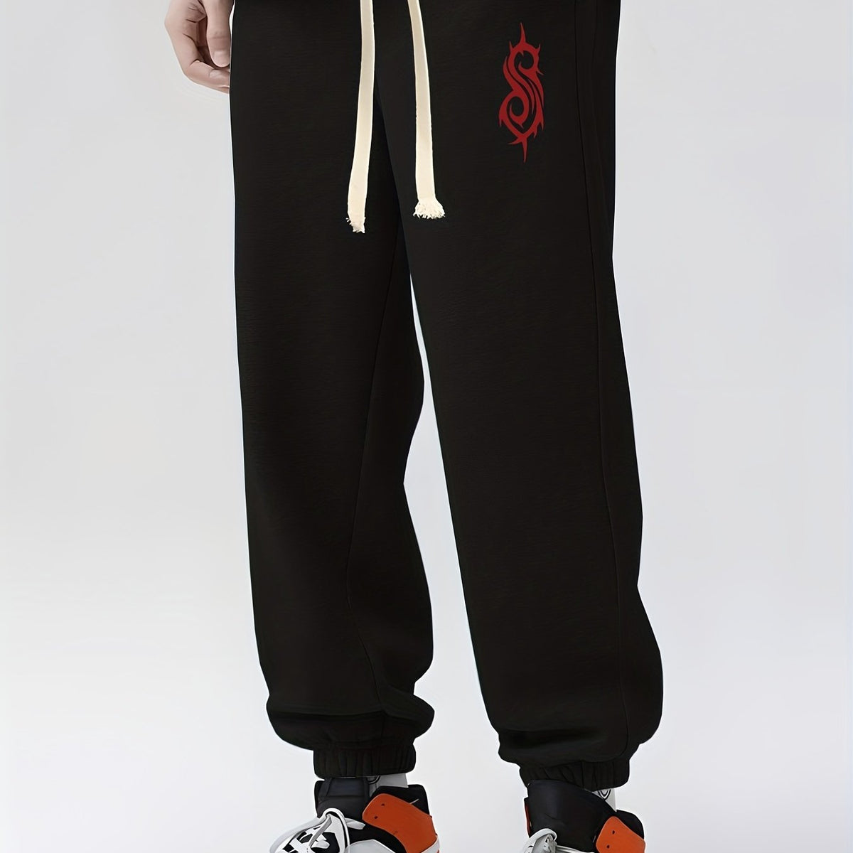 Ethnic Pattern Drawstring Sweatpants Loose Fit Casual Joggers Men