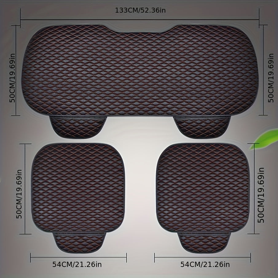 Napa Leather Car Cushion Star Embroidery Back Anti-slip U