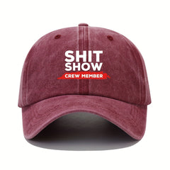 Adjustable Mens Soft Top Peaked Cap With SHIT SHOW Letter Printing