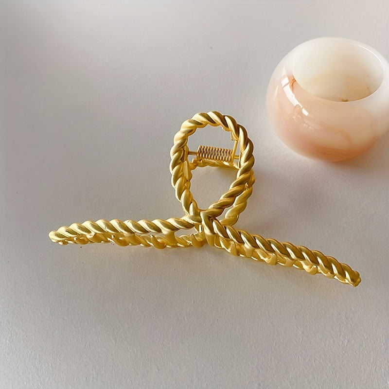 Large Hair Claw Clip Silvery Alloy Non Slip Strong Hold Grip Hair Jaw Clip