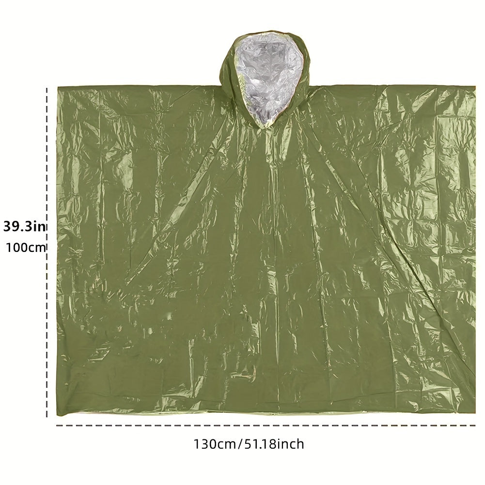 Emergency Raincoat Reusable Windproof Survival Blanket Poncho