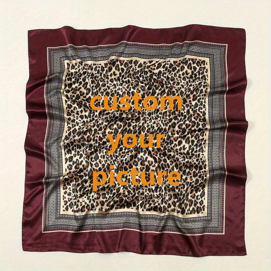 Customizable Pattern Photo Silk Scarf Unisex Handkerchief