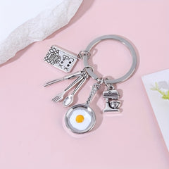 Cooking Tool Keychain Metal Toy Key Ring Purse Handbag Car Charm Gift