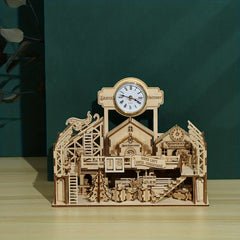 Christmas Clock 3D Wooden Puzzle Assembled Children's Toy Gift