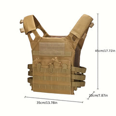 Adjustable Molle Vest for Outdoor Activities with Removable Pockets