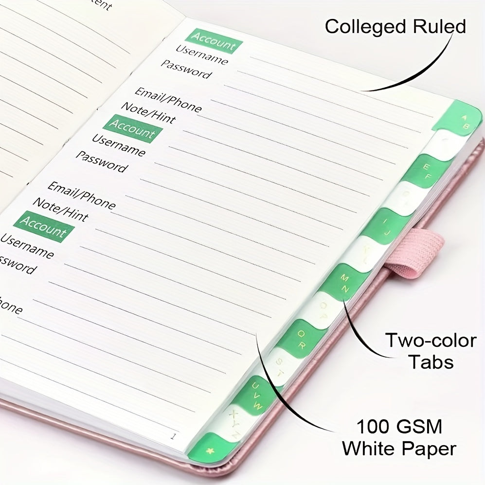 Alphabetical Tabs Password Book, Medium Size, Hardcover