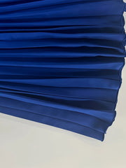  Solid Lantern Sleeve Pleated Dress