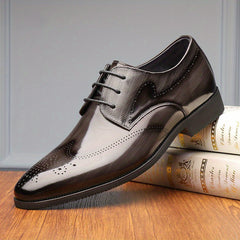 Men's Brogue Lace up Oxford Shoes Anti skid Smart Casual Dress Shoes