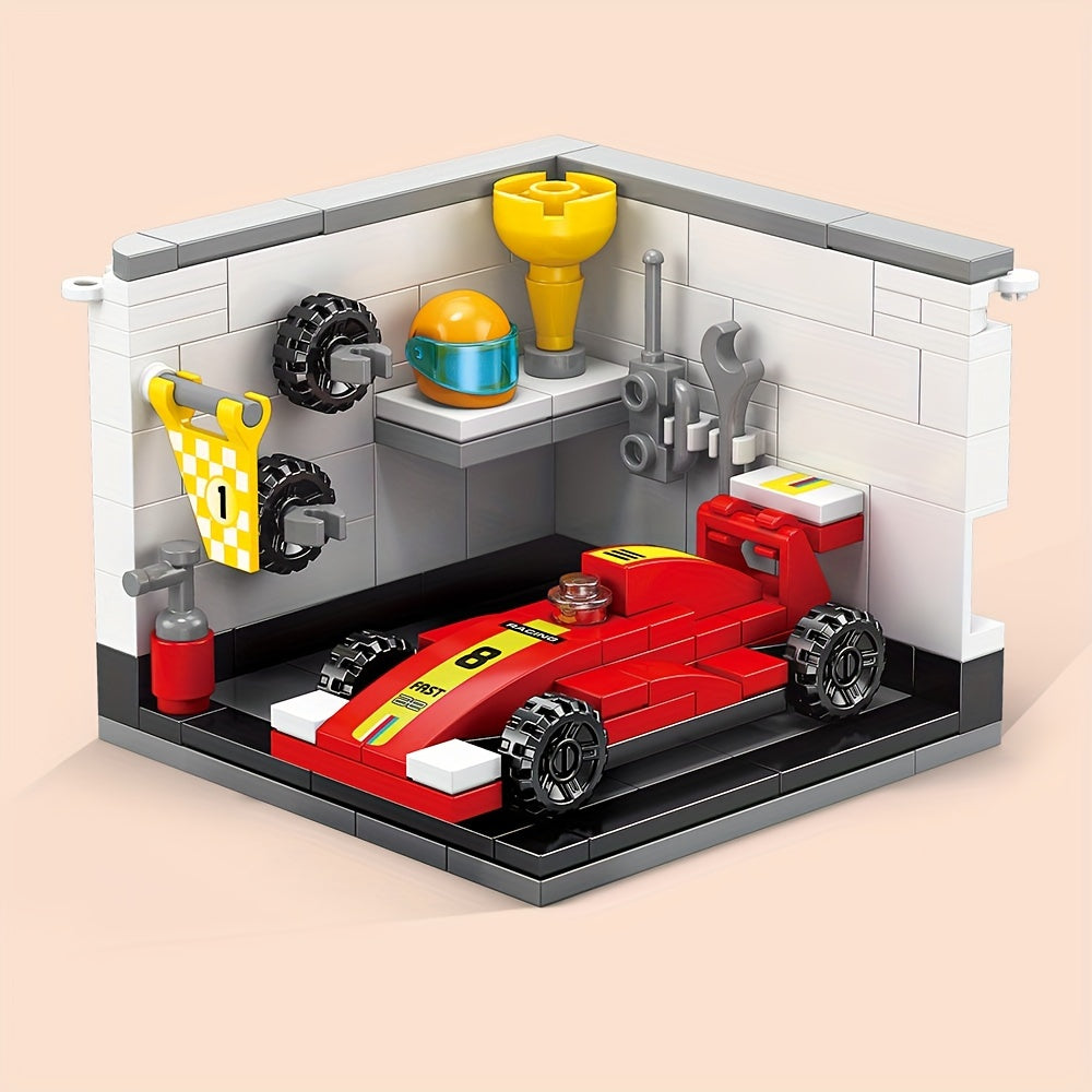 Racer Room Building Blocks DIY Mini Indoor Model Assembled Building Block Toys