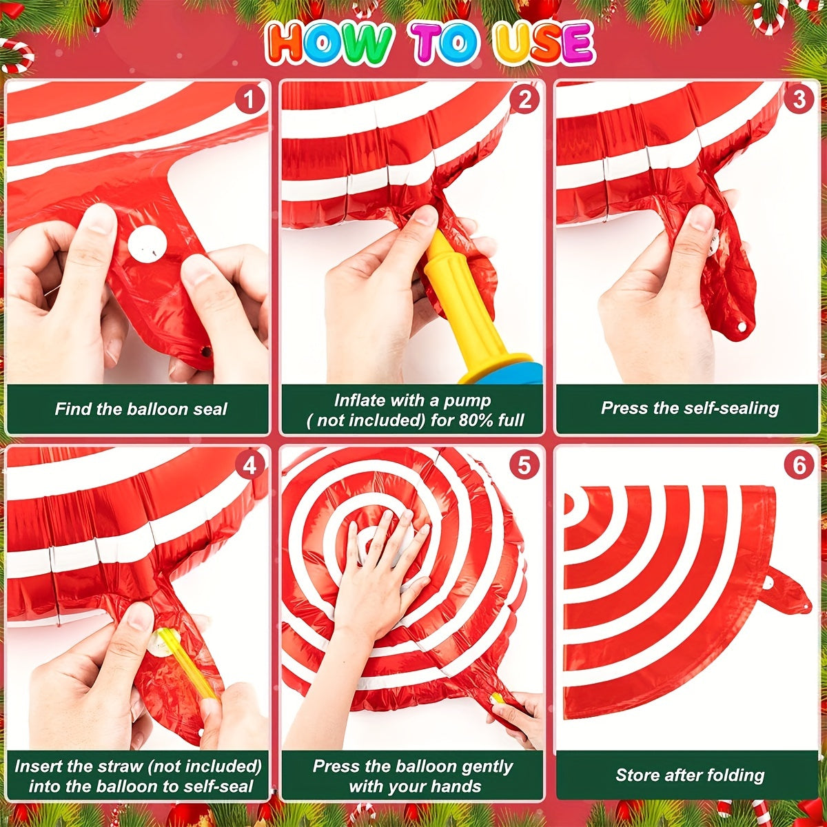 18pcs Christmas Candy Balloon Set Red Green Mylar Candy Balloon