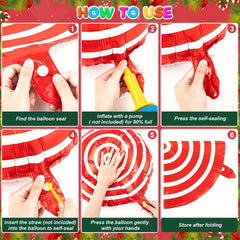 18pcs Christmas Candy Balloon Set Red Green Mylar Candy Balloon