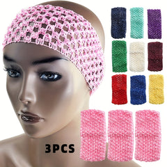 3PCS Knitted Headband Crochet Hair Band for Women Girls