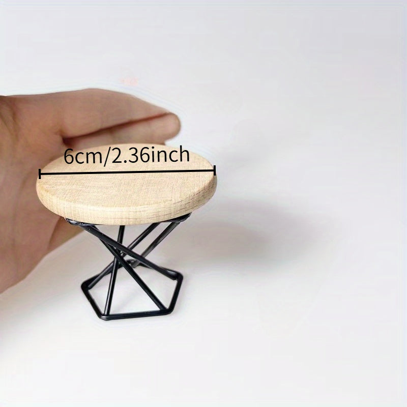 Mini Round Wooden Tables Dollhouse Accessories for Crafts DIY Projects