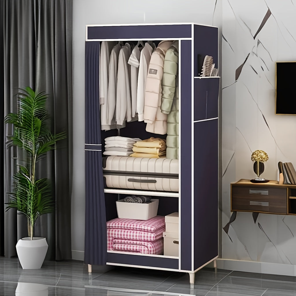 2-layer Clothing Storage Cabinet - Easy to Assemble Storage Wardrobe - 3 Colors