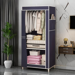 2-layer Clothing Storage Cabinet - Easy to Assemble Storage Wardrobe - 3 Colors