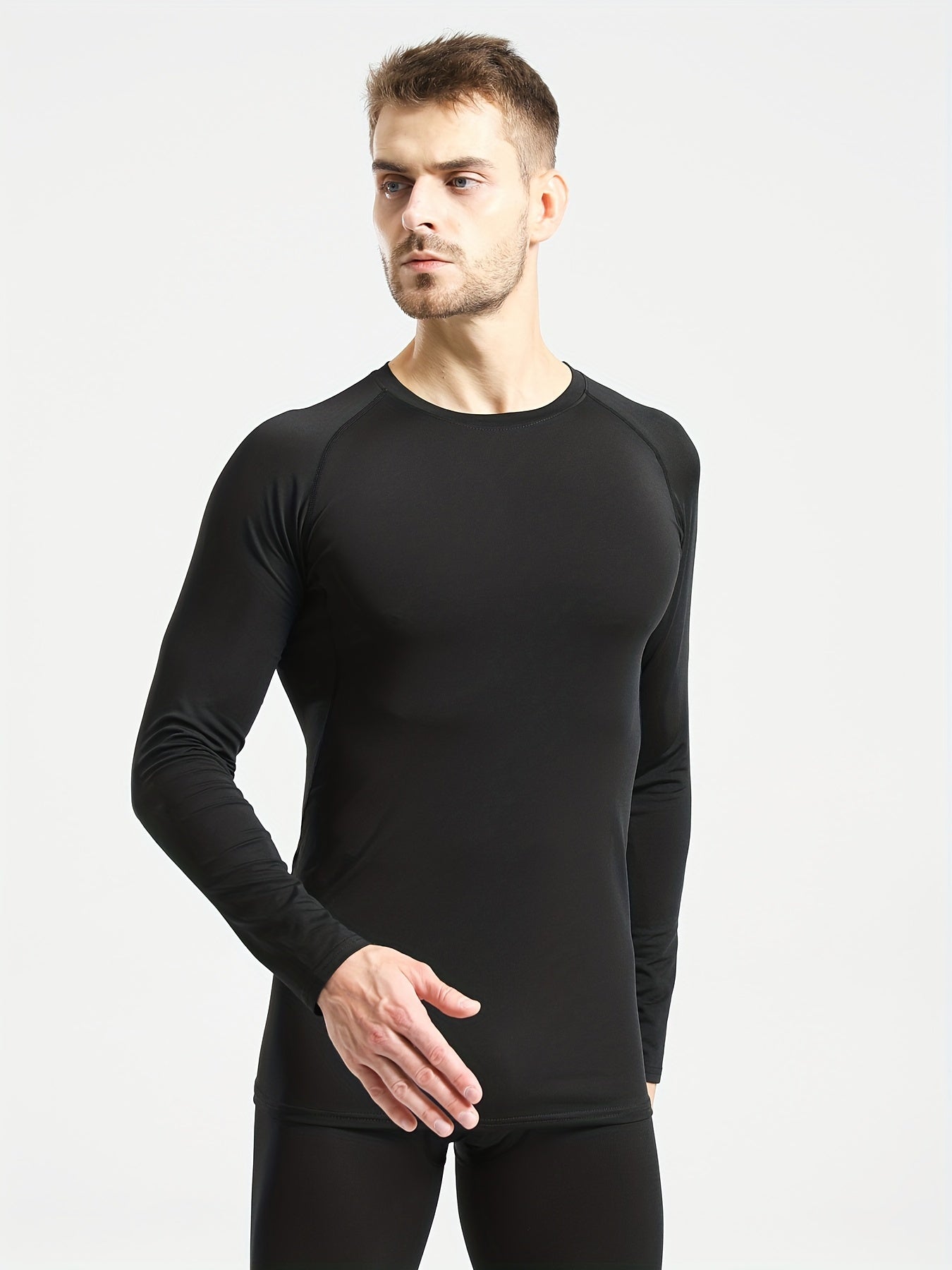 Men's Fleece Warm Compression Crew Neck Shirt & Pants Set