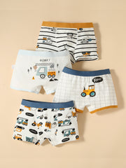 4pcs Boys Teen Cartoon Boxer Briefs Clothes